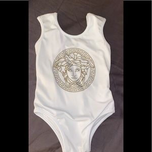 Baby Girl White Versace One Piece SwimSuit
